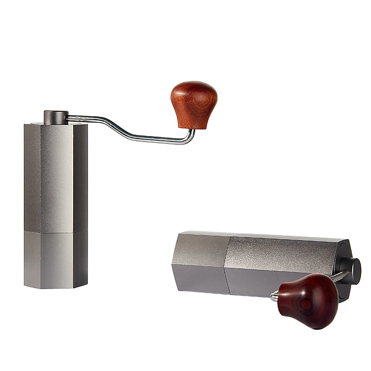 2022 Newest Design Creative Al-Alloy Body 420 Stainless Steel Burr Home-use Manual Grinder Coffee Tools