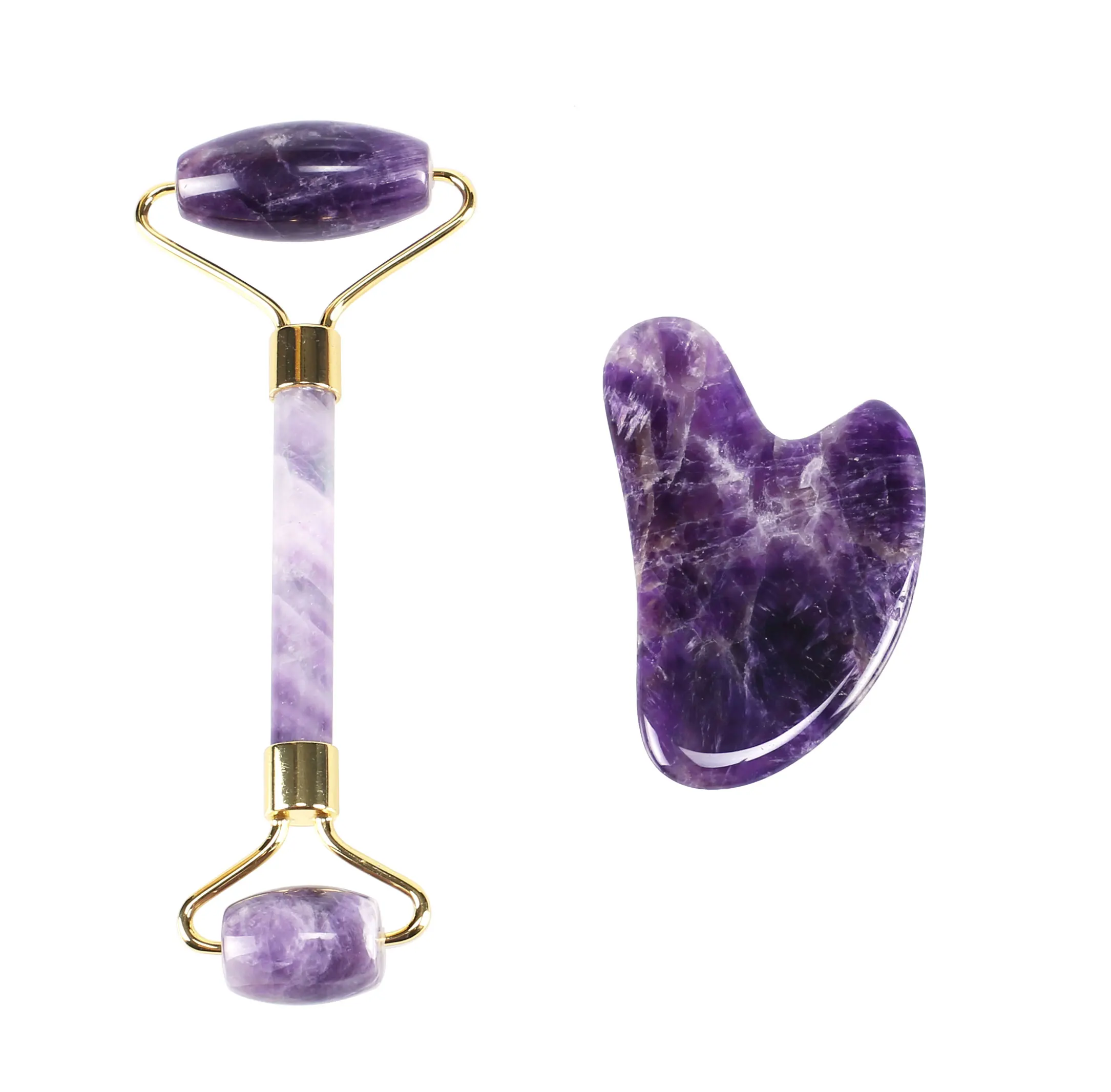 
Silencing Design Handheld Amethyst Face Massage Jade Roller 