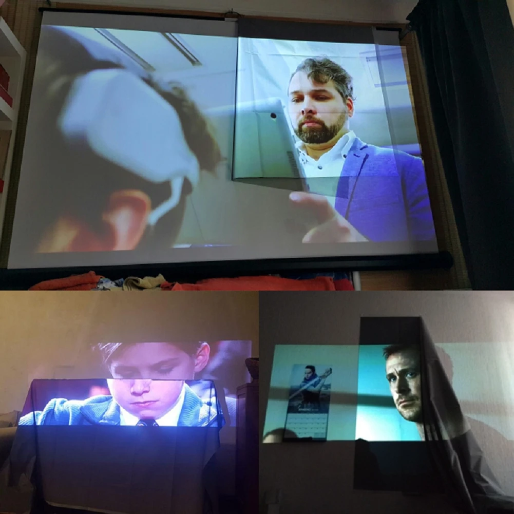H120 портативный складной экран проектора 16:9 HD открытый домашний кинотеатр 3D