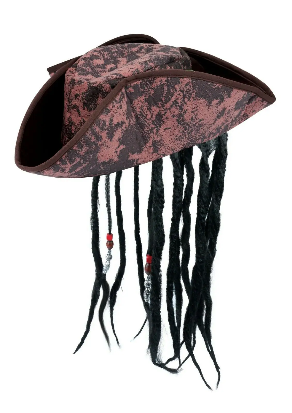 Adult Ladies Red Pirate Tricorn Hat with Decoration Fancy Dress Accessory
