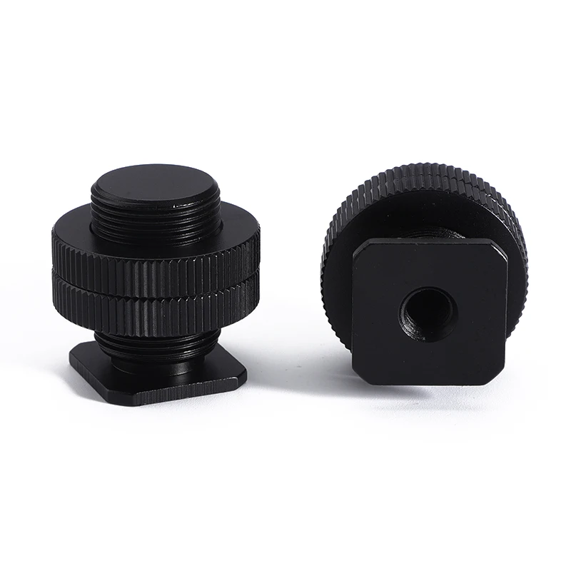 Camera Accessories Adapter With Double Nut Reinforced Hot Shoe 1/4 Inch Screw Adapter For Cameras