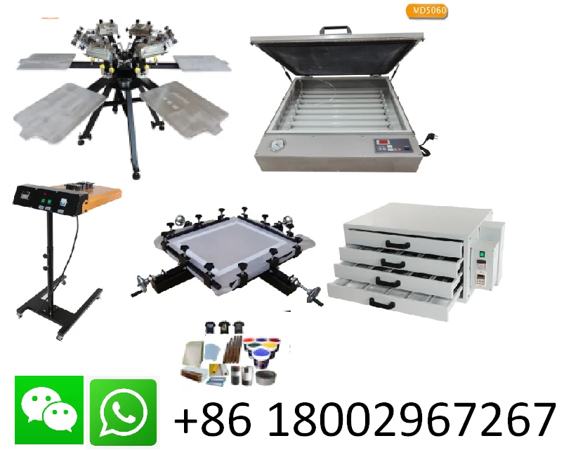 Hot sale Full Kits 6 Color 6 Stations T-shirt Silk Screen Printing Machine For printing pattern image