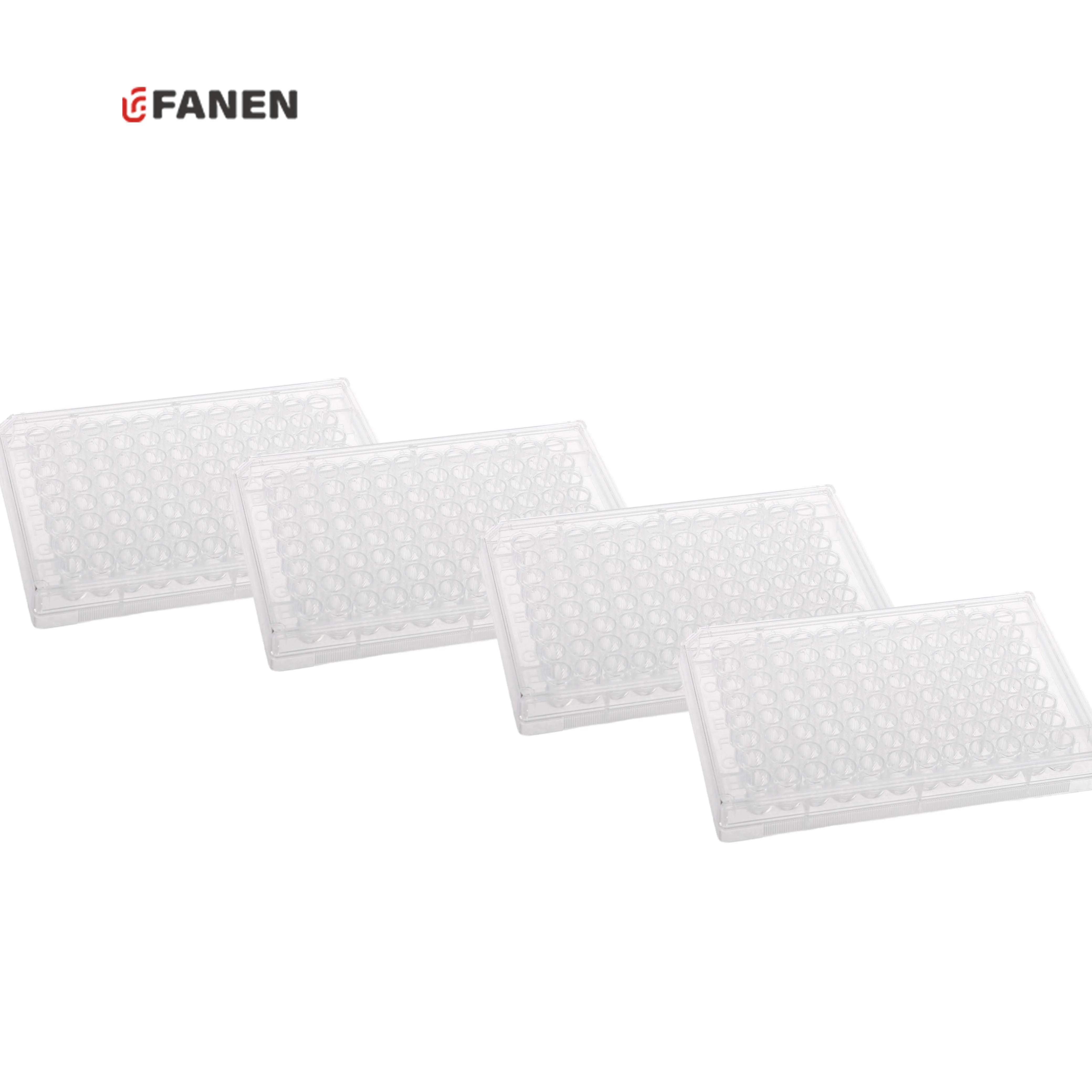 Fanen Laboratory Manufacture Sterile Plastic 96 Wells V Flat Bottom Hot Cell Tissue Culture Plate