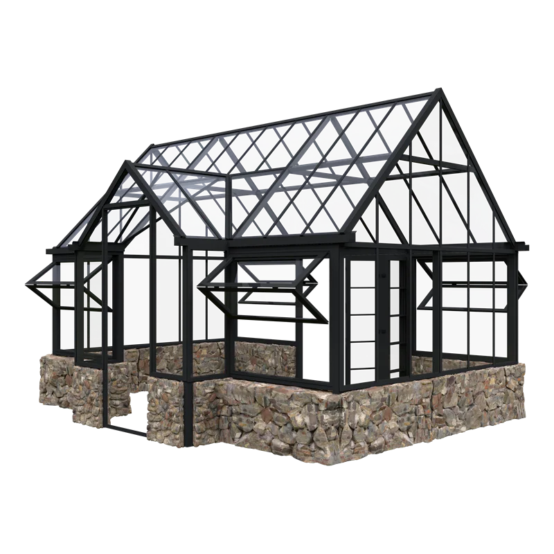 Prefabricated steel frame folding doors glass houses grow sunroom