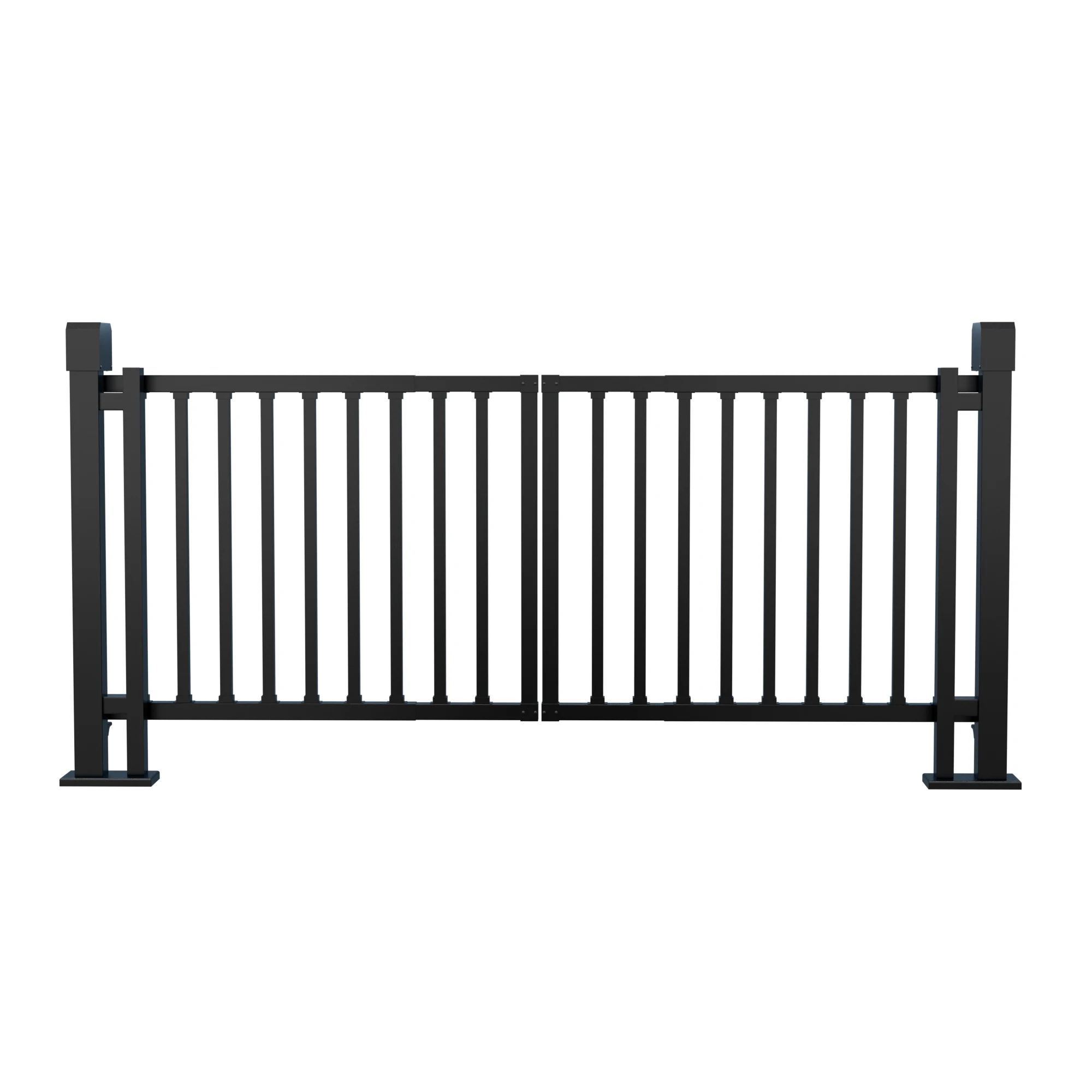 XINGGUANGYI Custom Garden Access Walkway Double Small Door Modern Design Black Aluminum Automatic Swing Pedestrian Passage Gates