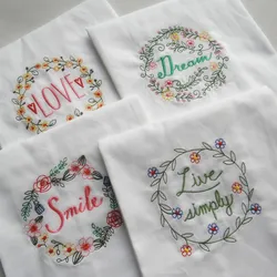 Cotton white embroidered wine cup towel household cloth napkin