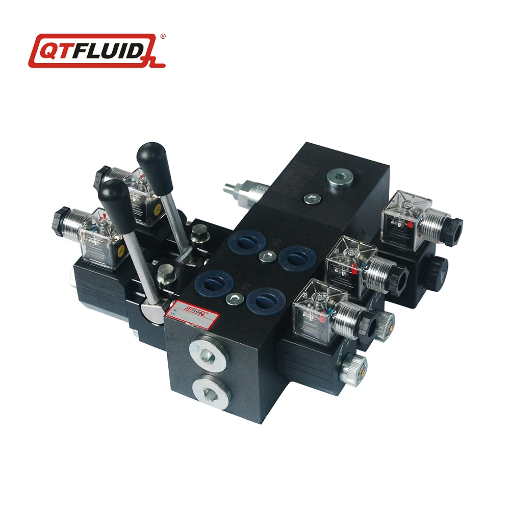 Hot Sale Solenoid Operated Directional Control Valve with Auxiliary Valves and Handles