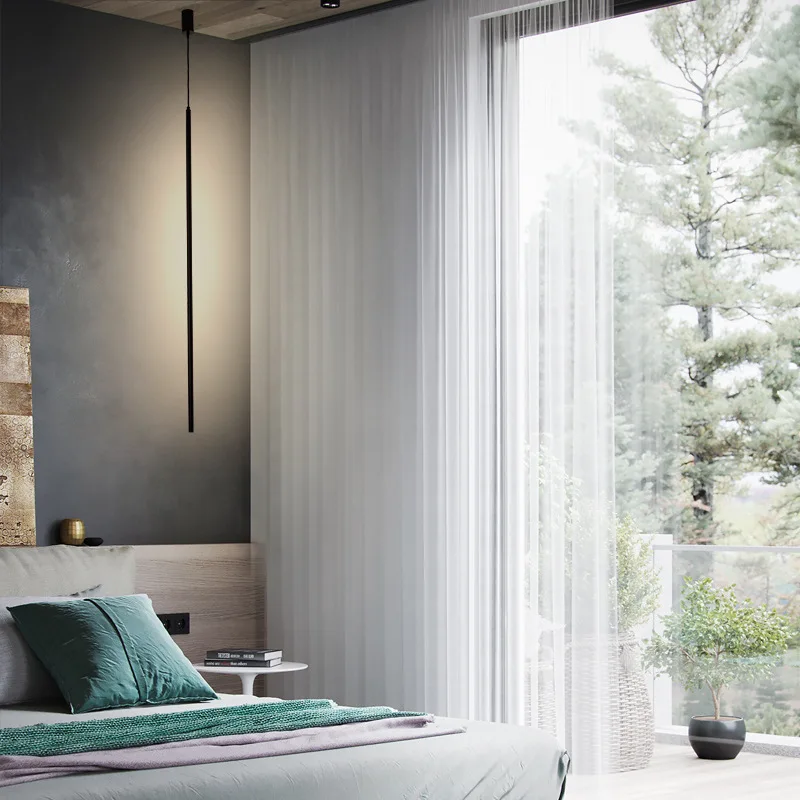 modern simple minimalist design indoor decoration hotel room bedroom bedside acrylic led chandelier