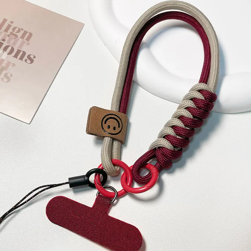 Cheap Printed Premium Woven Lanyard Woven Anti-Lost Cell Phone Accessories Round Lanyard