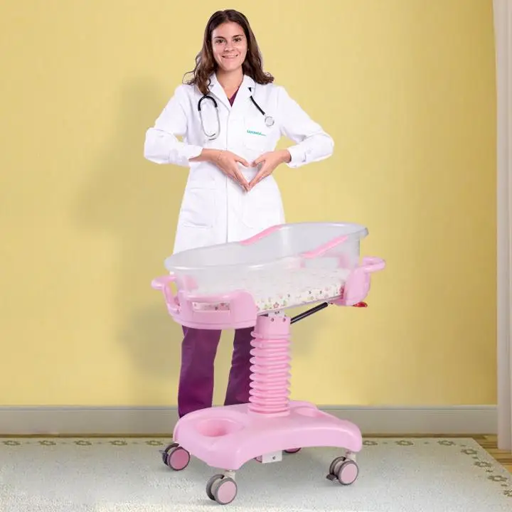 Height Adjustable Hospital Medical Neonatal Baby Beds Cribs Cot Wooden Baby Doll Crib Black Velvet Wood Crib