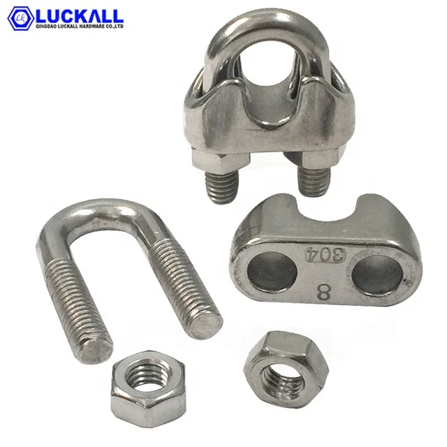 Stainless Steel 316 Malleabe Casted Wire Rope Clip Din741 Hardware Fitting U Clamp Wholesale With Material Certificate 8MM
