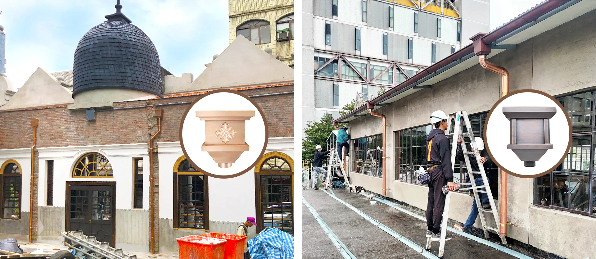 Gens Customize medieval times Pattern Snow Guard High Quality Vintage Conductor Head Pure Copper 20 oz Leader Head