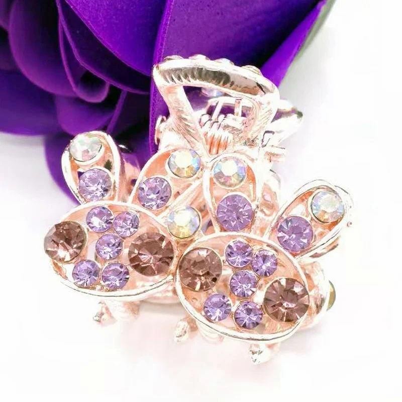 Оптовая продажа, модные маленькие золотые блестящие металлические заколки для волос со стразами для девочек и детей, женские аксессуары для волос, ювелирные изделия