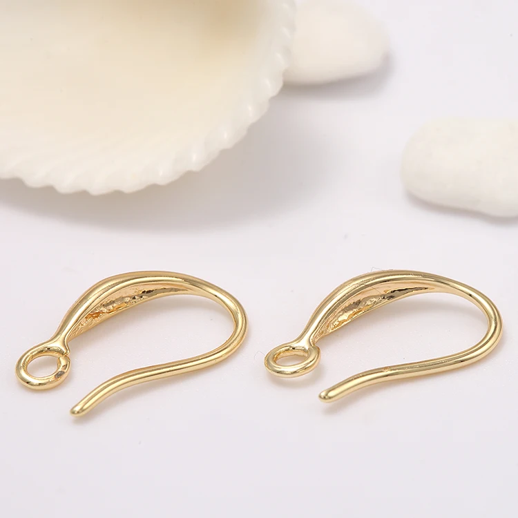 High Quality Fish Shape 14K Gold Plated Jewelry Accessories Earring Hooks