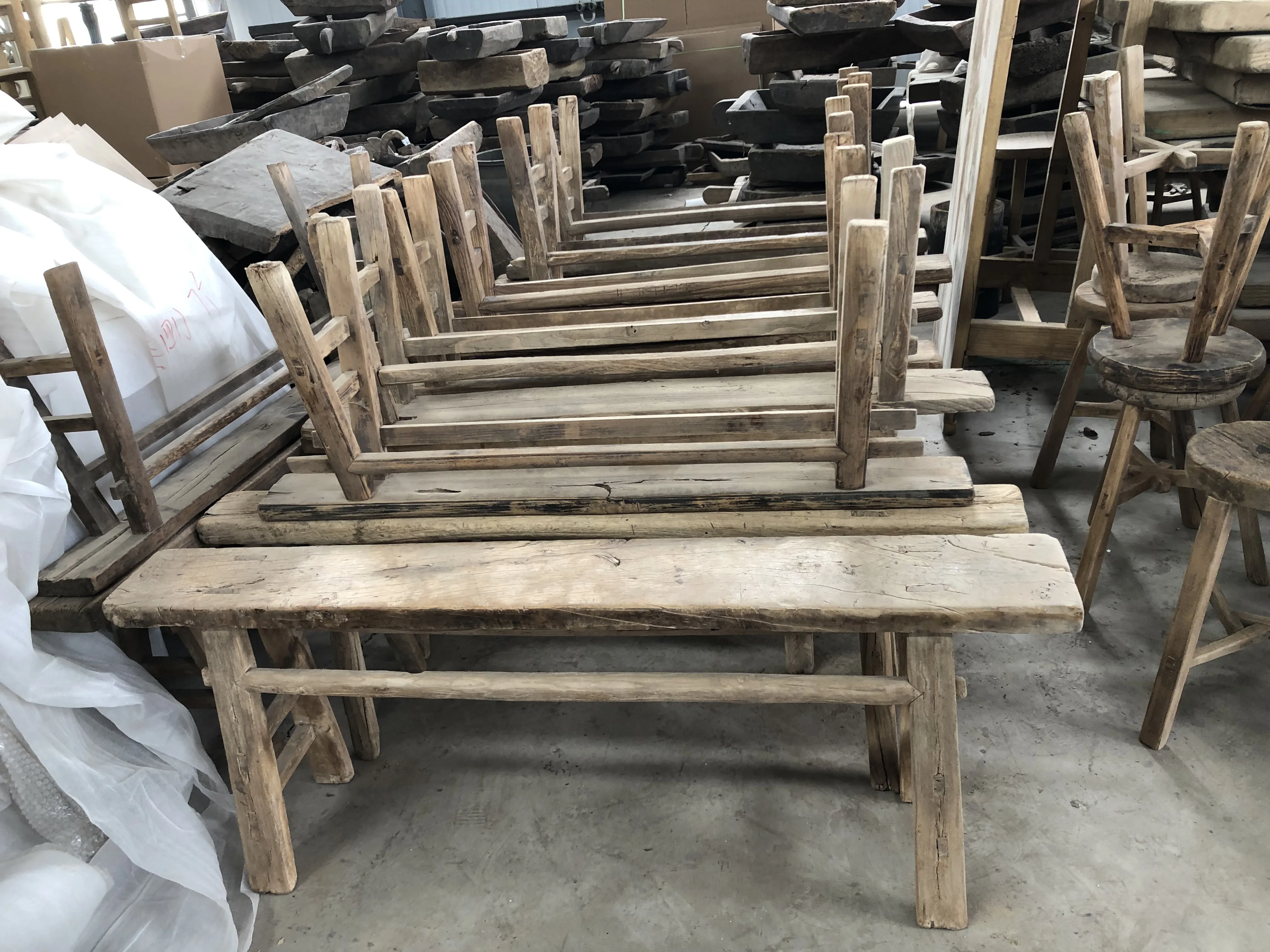 Asian style Chinese recycled wood furniture  antique reclaimed  wood shelf living room furniture