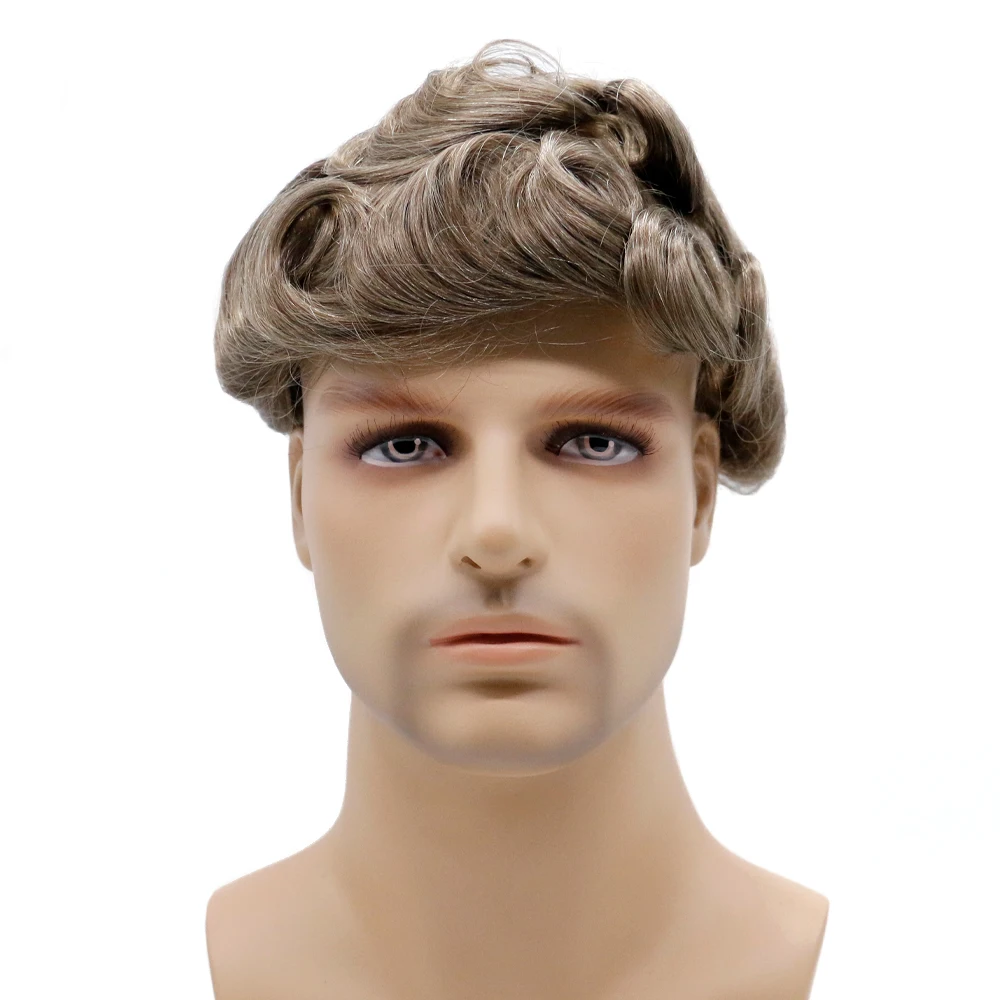 
Fast Shipping Natural Hairline Bleached Knots French Lace Men Toupee With Mono Net 