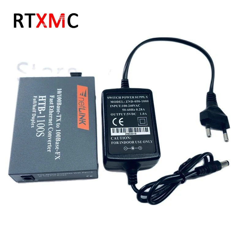 Netlink Htb-1100 Fiber Optical Media Converter 100m Double-fiber  Single mode Telecommunications Grade fiber to rj45