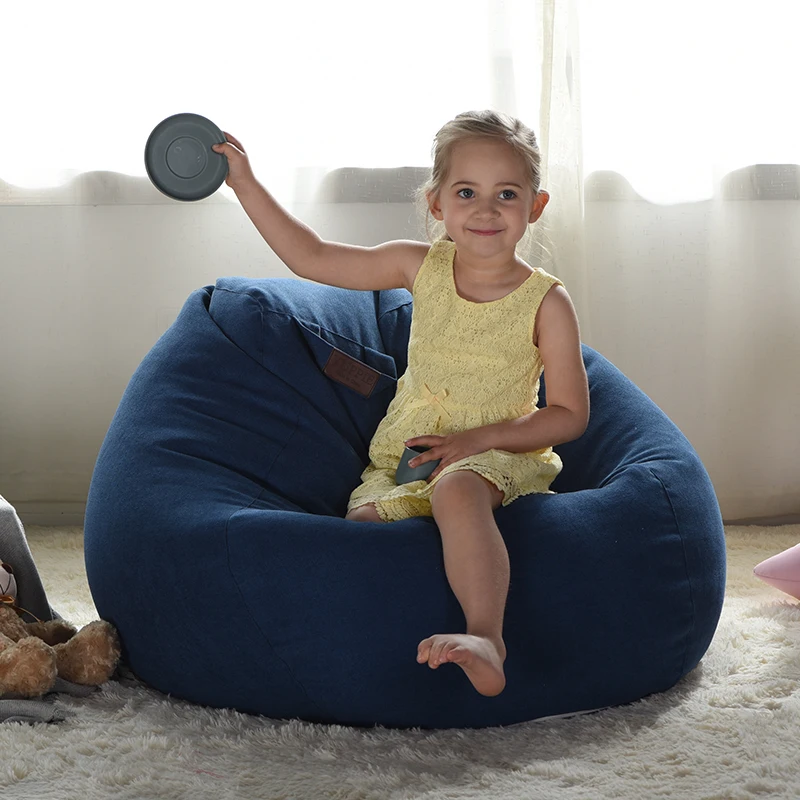 Детский Бархатный Чехол в виде бобов темно-синего цвета M