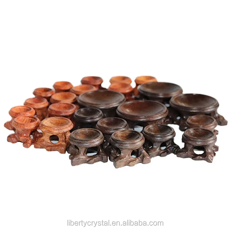Hand Carved Wooden Stand Base Orb Holder For Crysta Quartz Sphere Ball