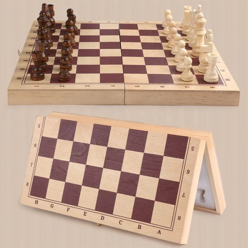  Деревянный международный шахматный набор складные Jumbo настольная игра Крытый большой Международный шахматы образовательные игрушки