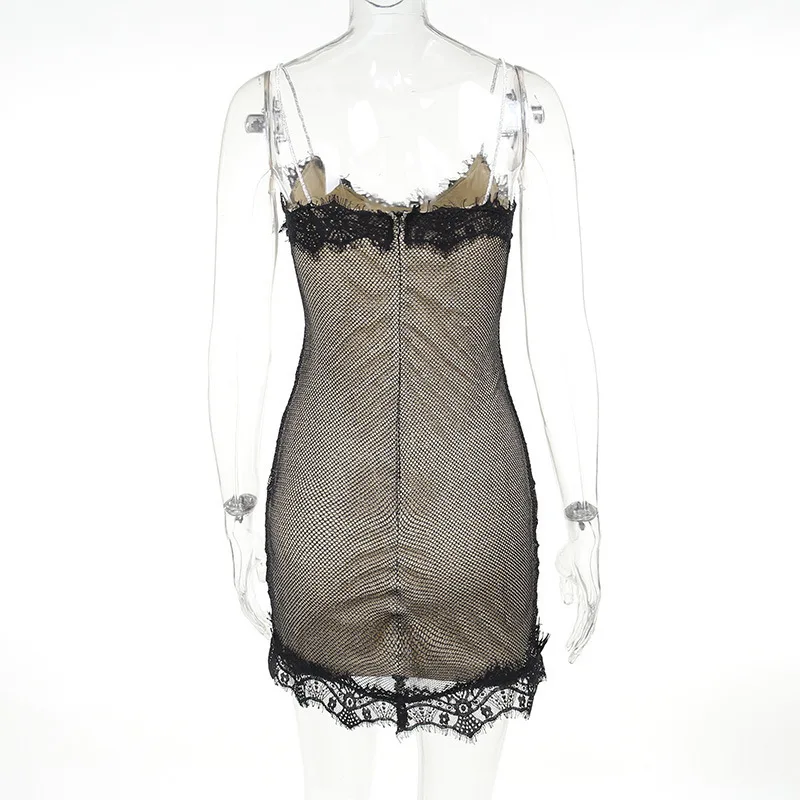 2024 European and American style sexy lace diamond dress for women