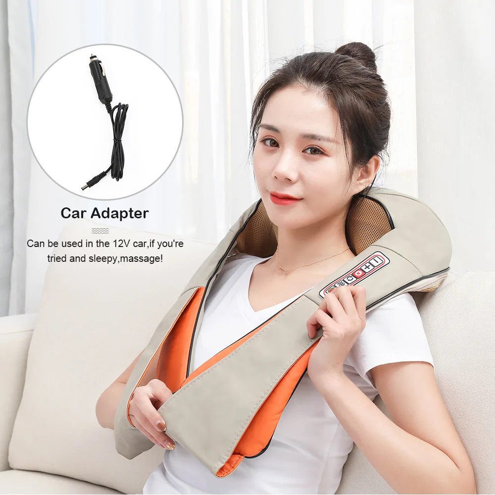 
U Shape Electrical Back Shoulder Body Neck Massager Infrared Heated Kneading Car/Home Massagerr Multifunctional Shawl 