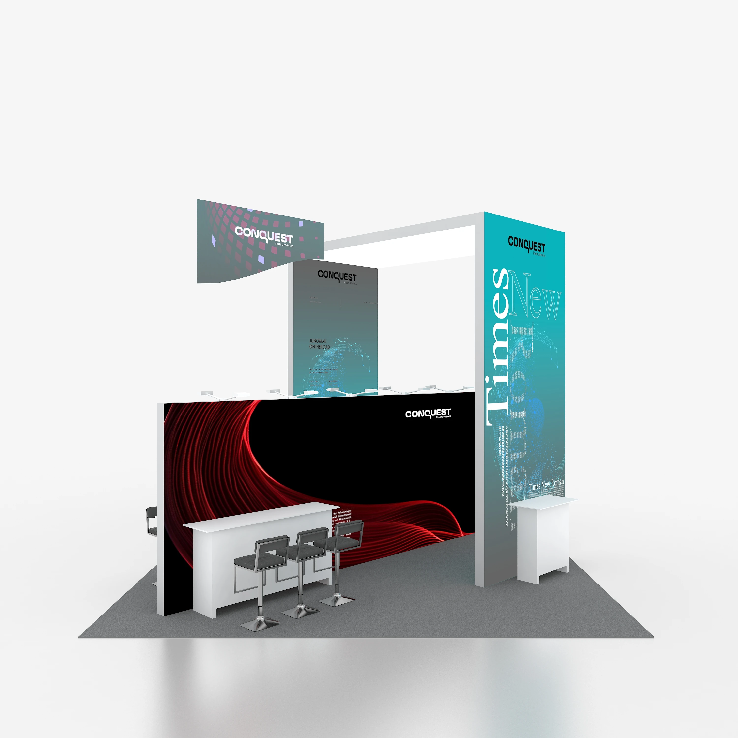 Quick Set up Aluminum Alloy Tube Exhibition Stand 20x20ft Portable Standard Trade Show Booth Display