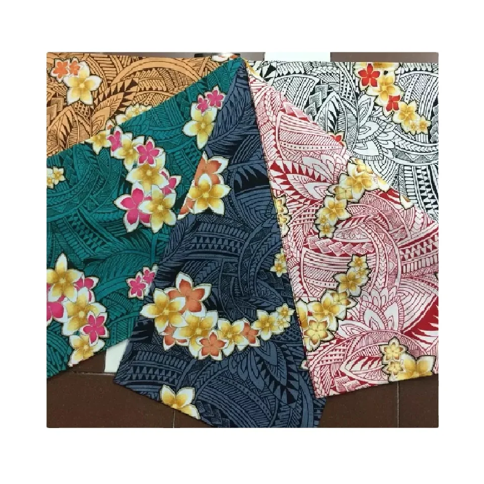 Top Seller and Good Price Textile Materials Polynesian Printed Collection Beautiful Island Designs for Garment Processing