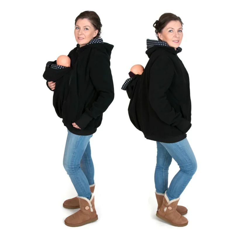 YSMARKET Baby Carrier Jacket Kangaroo Outerwear Hoodies &Sweatshirts Coat for Pregnant Women Pregnancy Baby Wearing Coat Women L