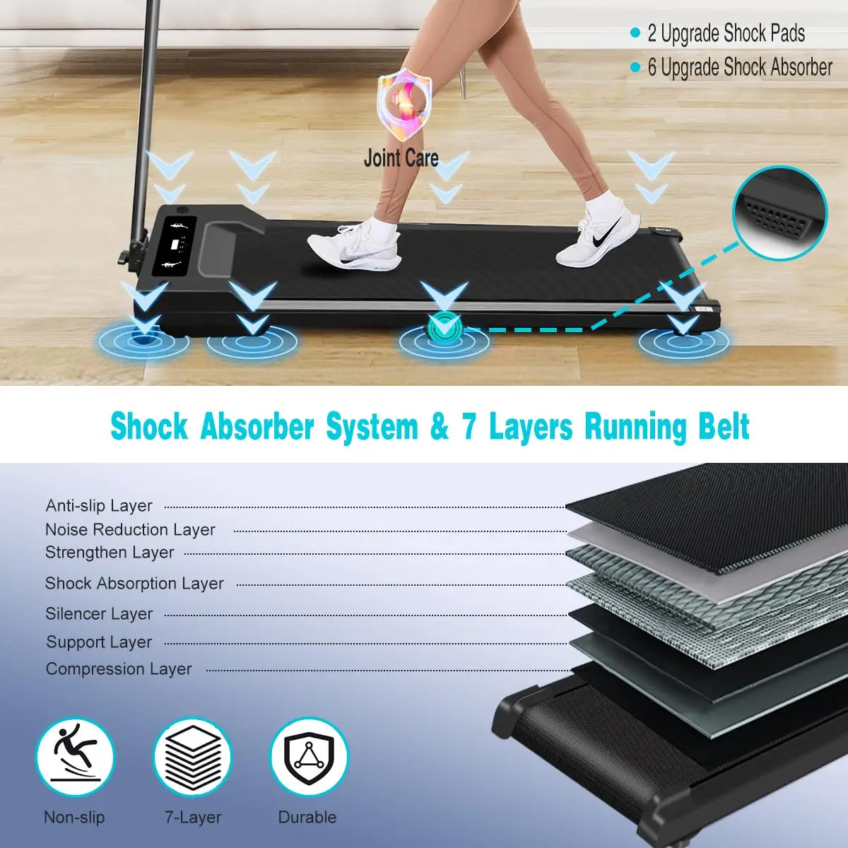 Fitness equipment l shock-absorbing treadmill outdoor electric folding treadmill home silent electric flat indoor treadmill