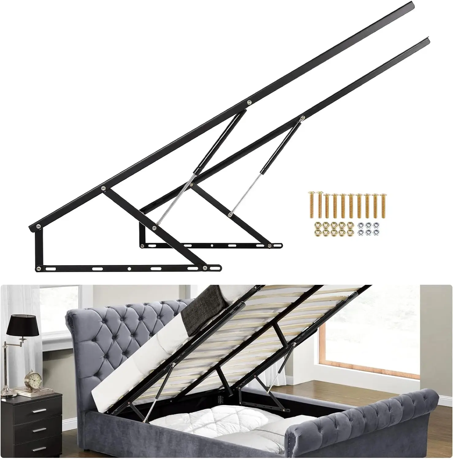 heavy pneumatic storage lift balanced motorized hotel sofa bed lifting mechanism to roof