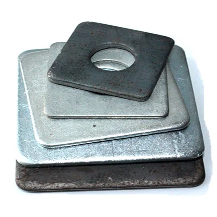 Factory Customized DIN436 Galvanized Steel Flat Washers with Zinc Finish Square Washers