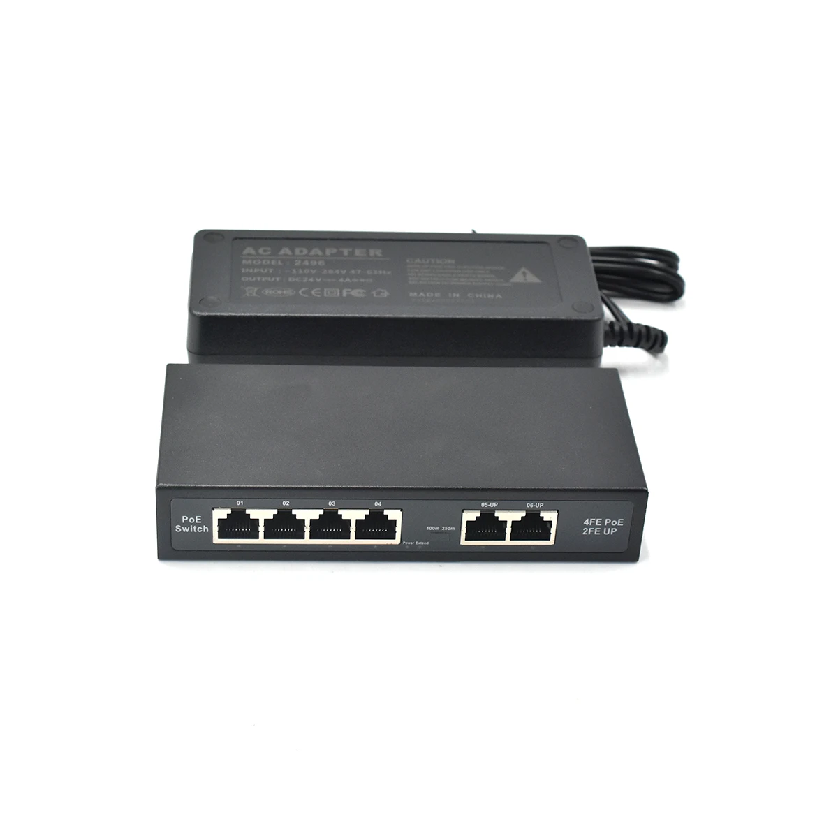 Wanglink 12V 24V 48V VLAN 4 port switch poe megabit reverse poe switch with external power supply