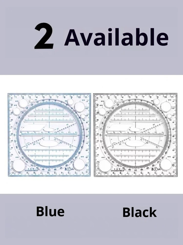 Wusheng Multi-Function Ruler Set: Rapid Circle Drawing, Geometric Shapes, Measurement for High School and Middle School Students