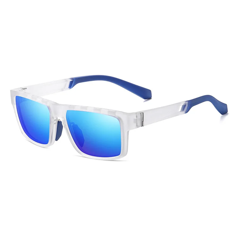 Fashion UV400 Polarized Sunglasses Colorful Frame Sports Sunglasses With Perforations Square Frame Colorful Sunglasses