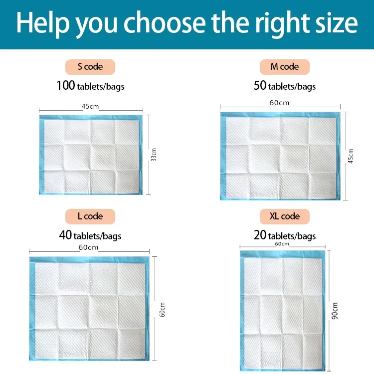 Wholesale high quality disposable dog urine pee pad pet training puppy pads
