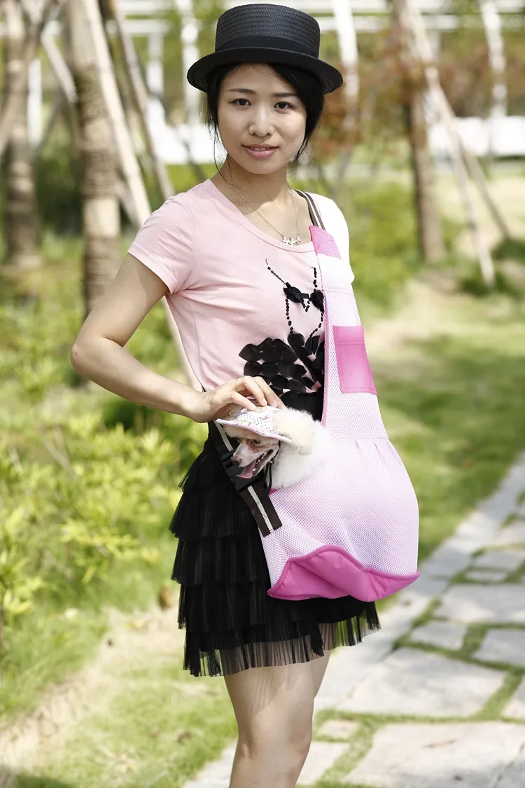 2022 New Innovative Pet Products Luxury Pet Dog Sling Carrier Cotton Hand Free Dog Harness Backpack Beige Henan Fashion Solid