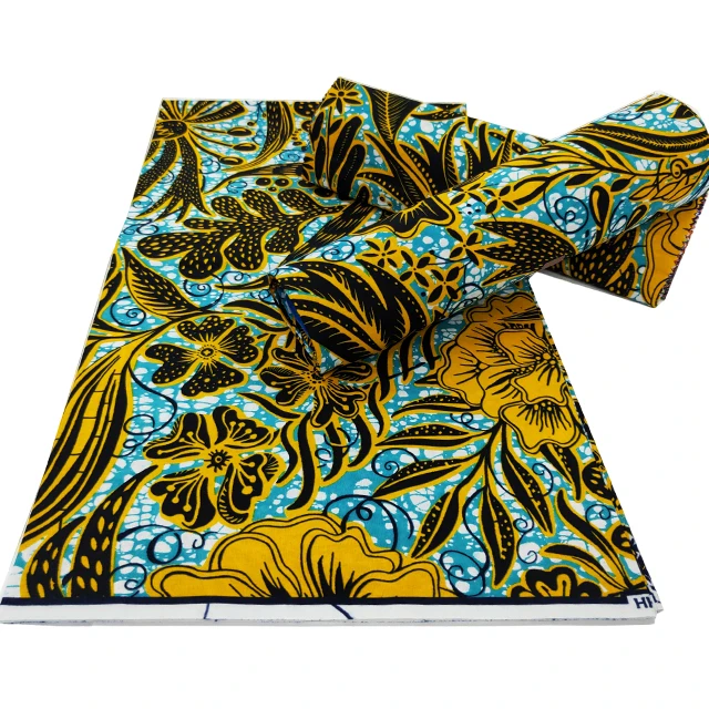 Wholesale African Real Wax Fabric Super Jacquard Weave Textile Nigera Design 100% Cotton Print Anakra Material For Sewing Cloth
