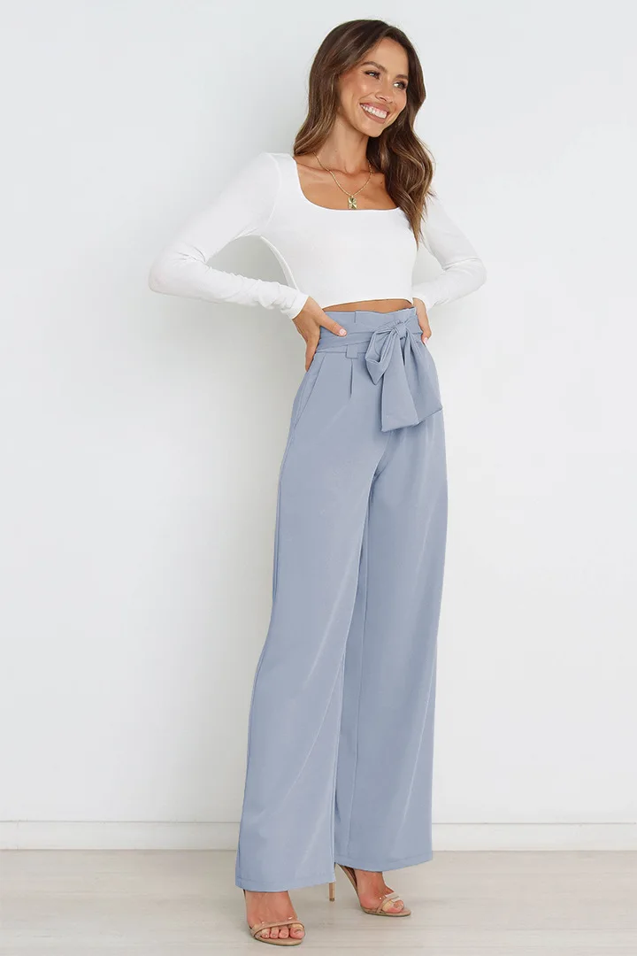 China 2023 hot sale new design casual loose high waist wide leg pants women