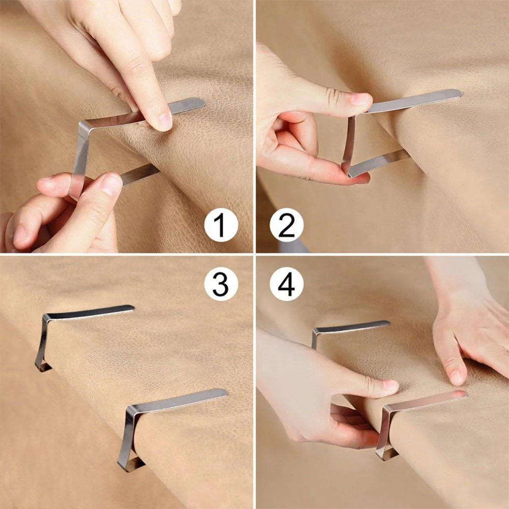 
AMZ Best Seller Factory Supply Kitchen Metal Stainless Steel Table Cloth Clips Tablecloth Clamps for Wedding 