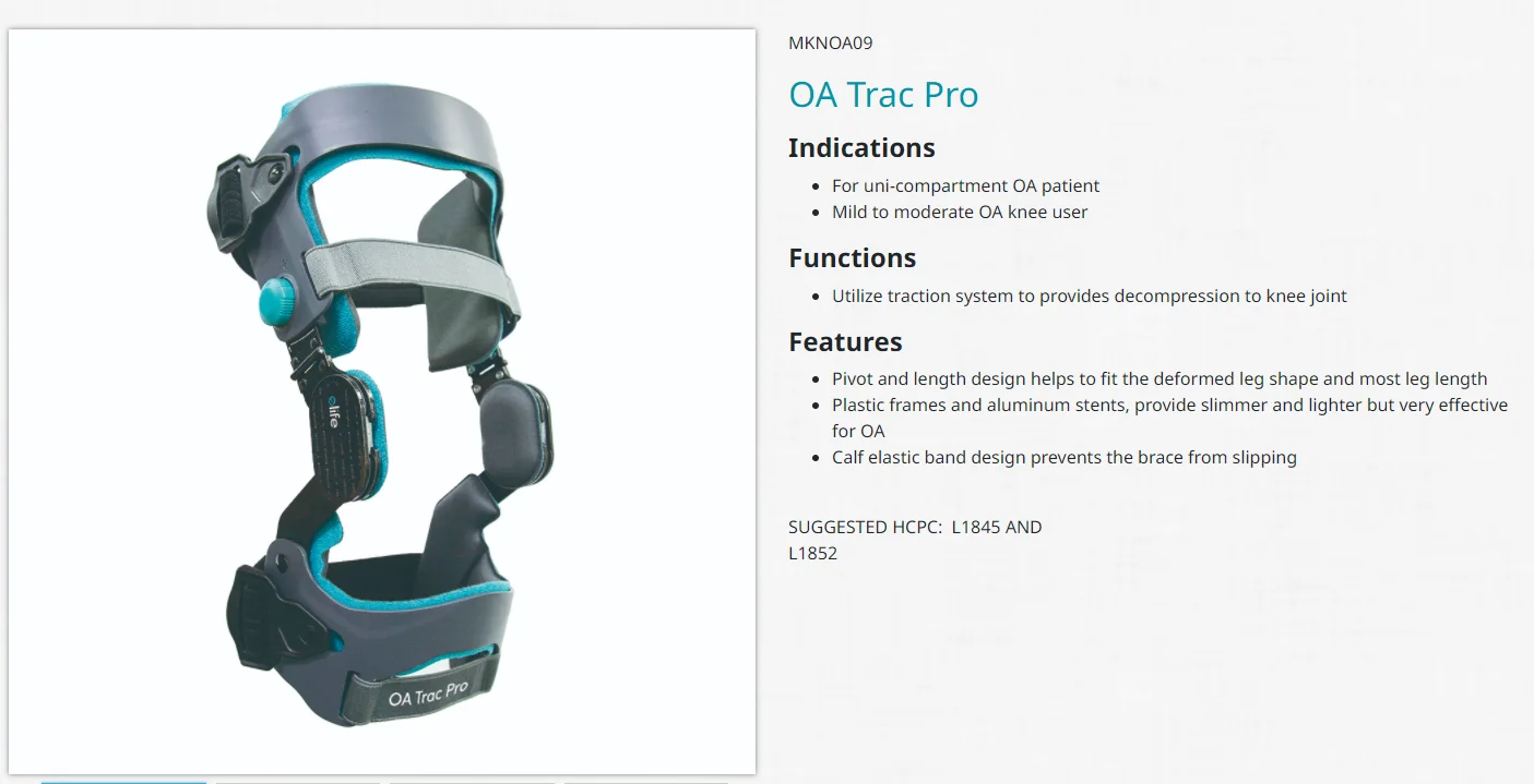 E-Life MKNOA09 The new medical post op orthopedic fixed knee braceFor uni-compartment OA patient