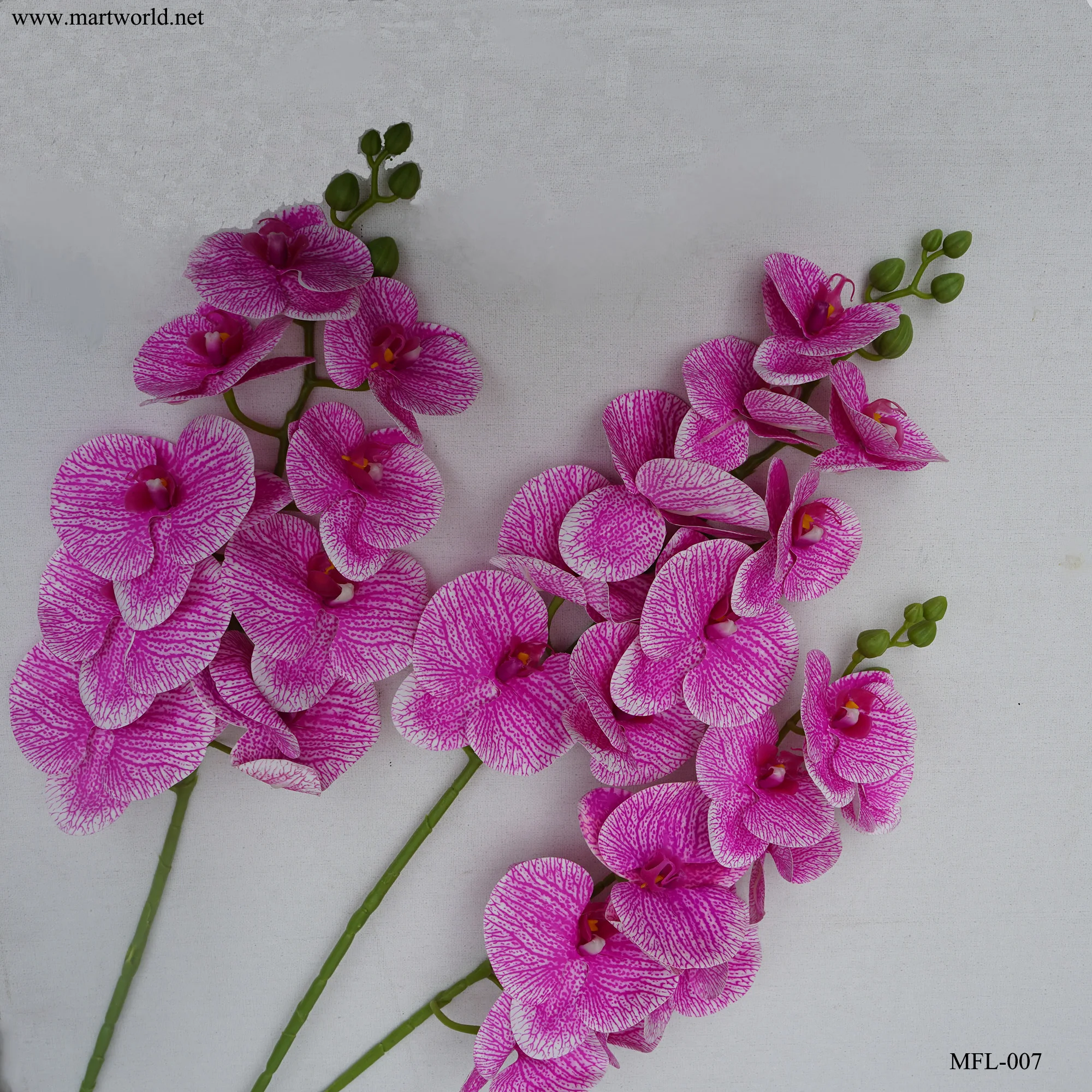 3D blue butterfly orchid  artificial plastic white flower bulk wall  artificial  flower high quality outdoor plant (MFL-007)