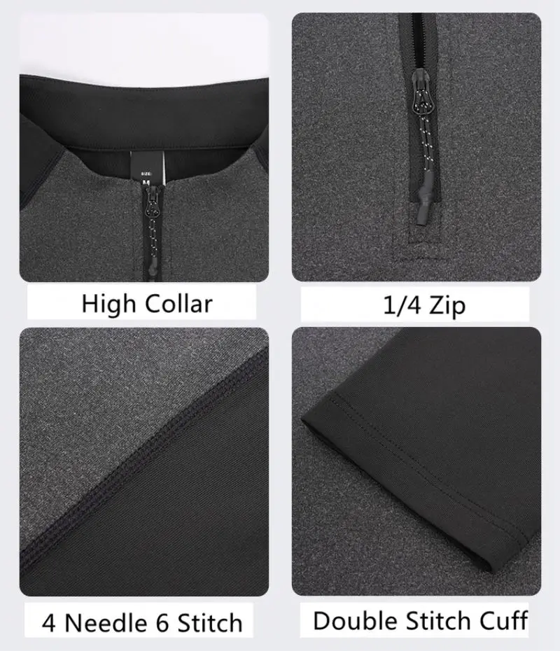 Mens quarter 1/4  zip pullover golf sport shirts custom logo active wear workout running pullover MEN