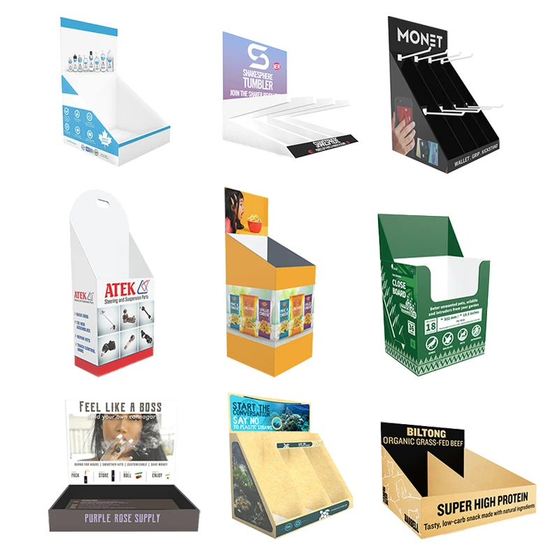 Custom Kraft Table Counter Top Box Display Case Countertop Corrugated Cardboard Pdq Paper Counter Display Box