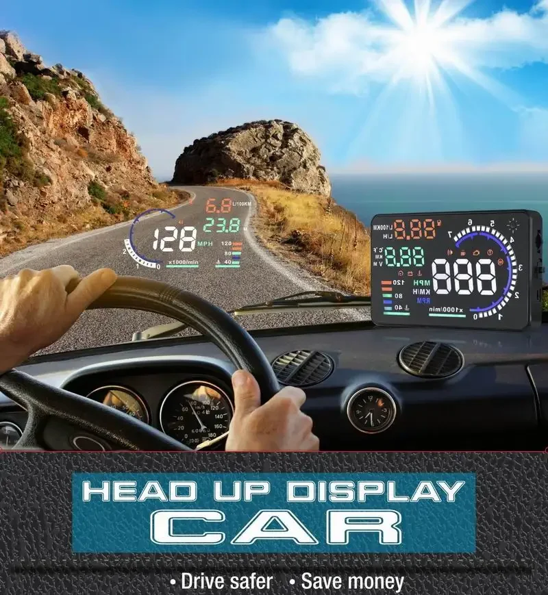 A8 Head Up Display Automobile Use Car HUD Projector Smart Digital Speedometer OBD2 Diagnostic