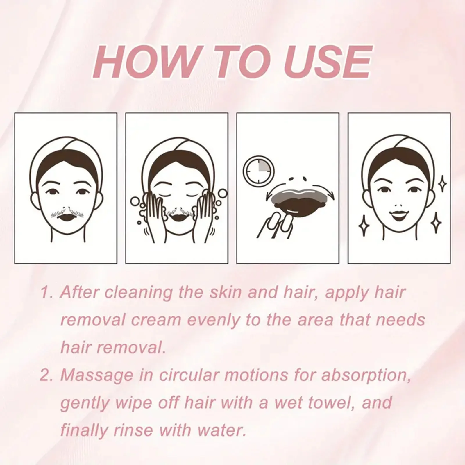 50g Hair removal cream is gentle and soothing for women. Facial sensitive hair removal cream is suitable for all skin types