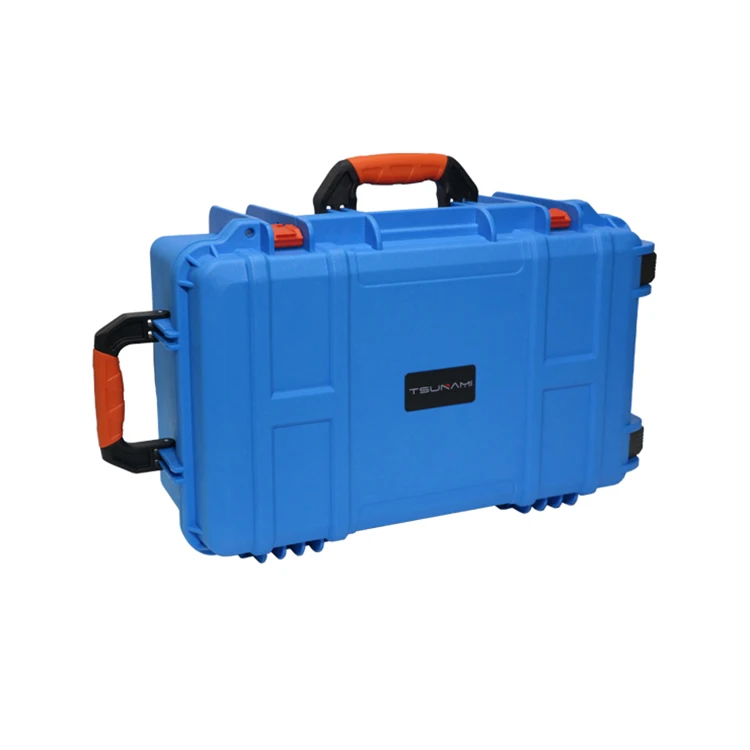 new style waterproof shockproof lockable blue plastic hard protective case with foam with wheels