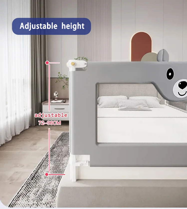 Factory Direct Sales Kids Bed Safety Guards with adjustable lifting rod - Adjust Safety Bed Rail for baby customizable