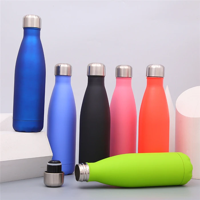 17 oz Double Wall Stainless Steel Vacuum Insulated Rubber Painting Sport Metal Cola Bottles