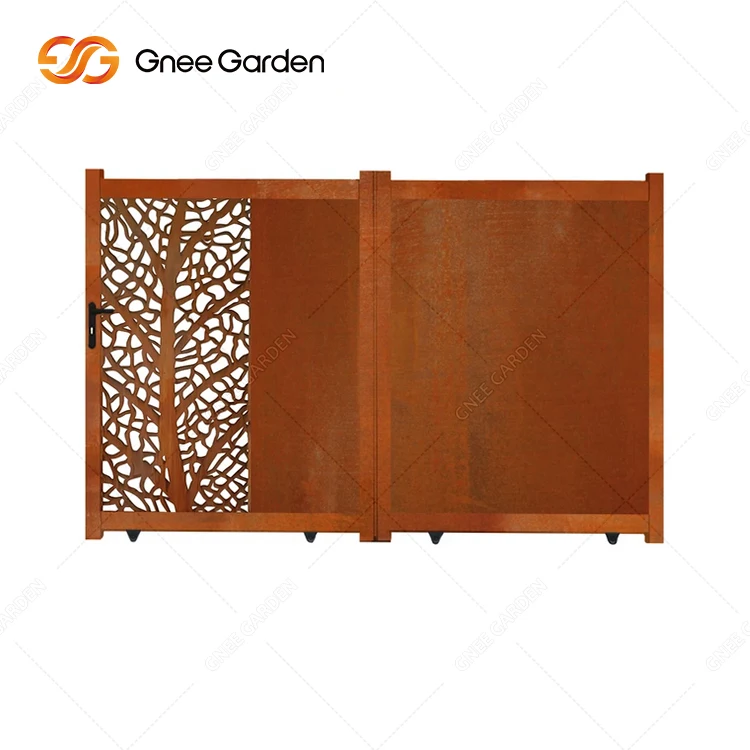 Garden Fencing Trellis Gates Courtyard Door Corten Steel Laser Cut Gates